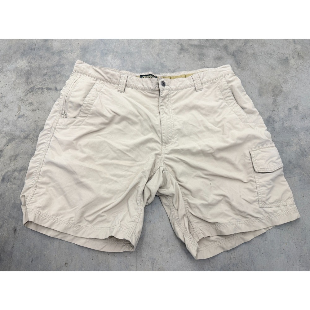 Mountain Khakis Granite Creek Shorts Men 40 Beige 8" Inseam Hiking Cargo Utility